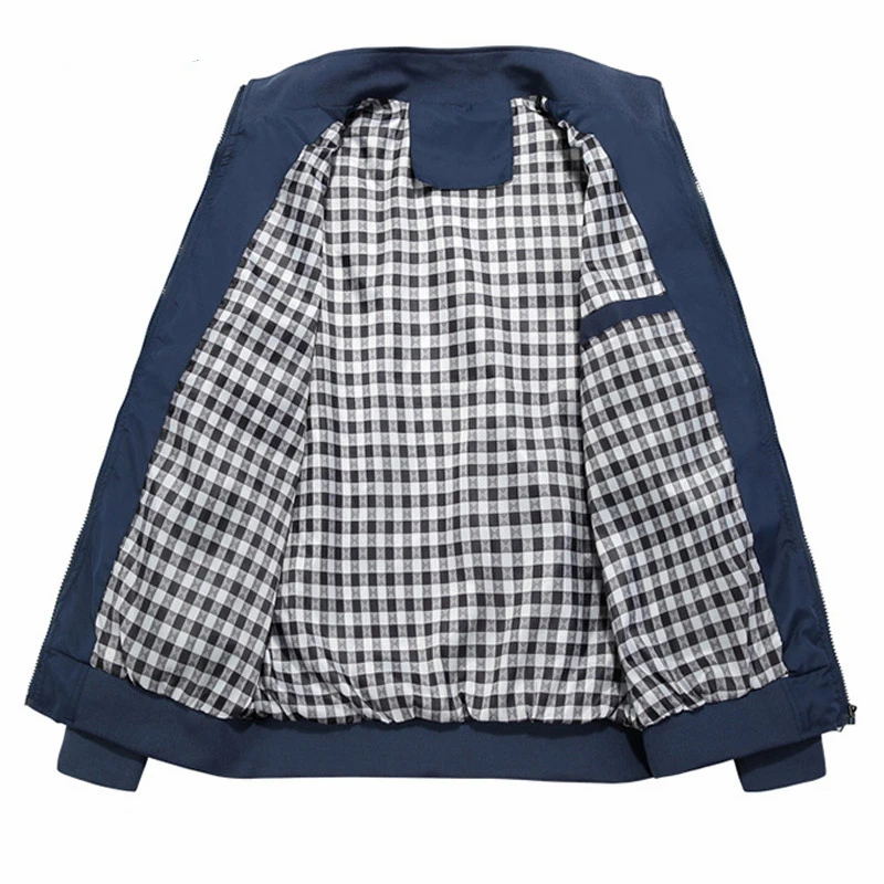 

Spring and autumn Business Men stand-up collar men's blazer men jacket coats zipper thin High Quality Brand Jackets XXXXXL Men