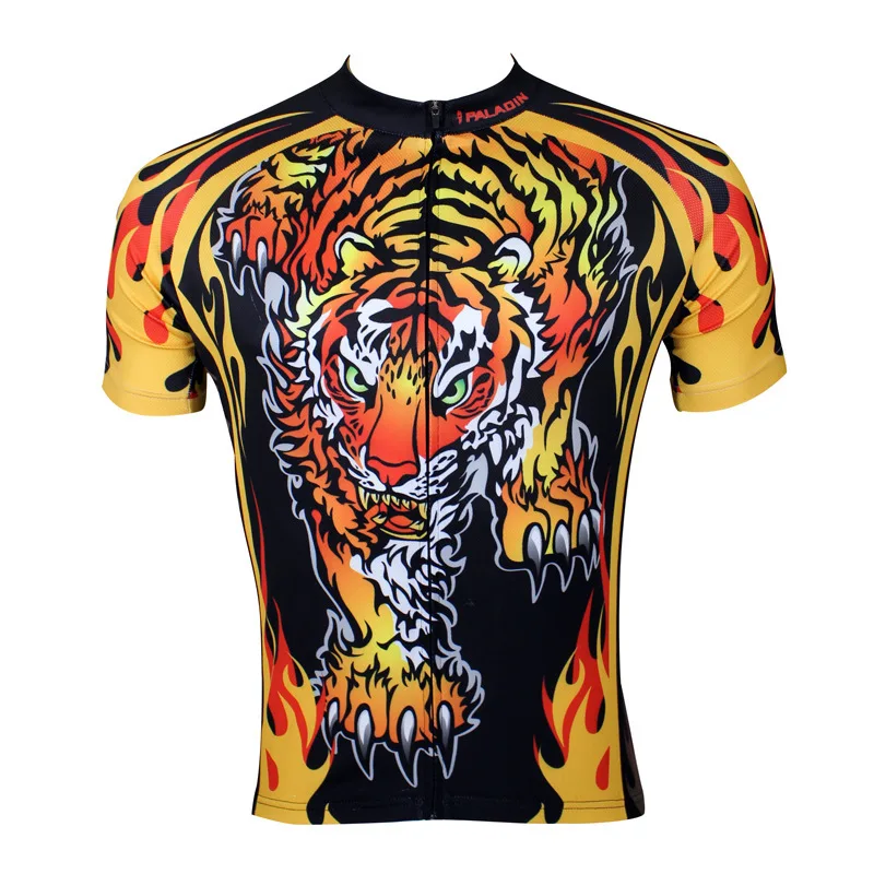 

Cool Personality 3D Tiger Short Sleeved Cycling Jersey 100% Polyester Breathable Men's Spring and Summer Style Bike Jersey