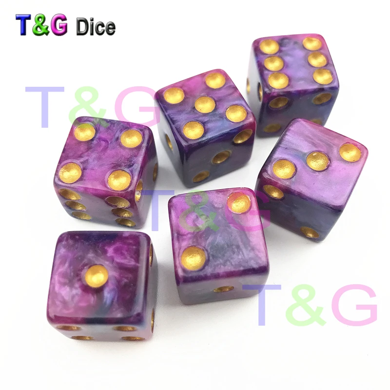Новый эффект туманности игральные кости Dnd набор 6 шт./компл. 16 мм шесть сторонних