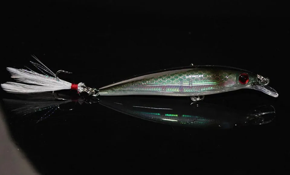 3 1 шт. Minnow Рыбная приманка вобблер с пером iscas artificiais pesca 9 см 8 г jig swimbait приманка, рыболовные снасти - Цвет: 3