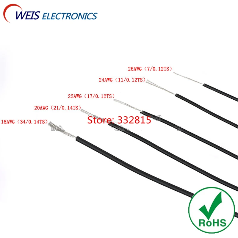 Электронный кабель 10 метров UL1007 #20 20AWG из ПВХ медный провод 300 В 21/0 TS красный