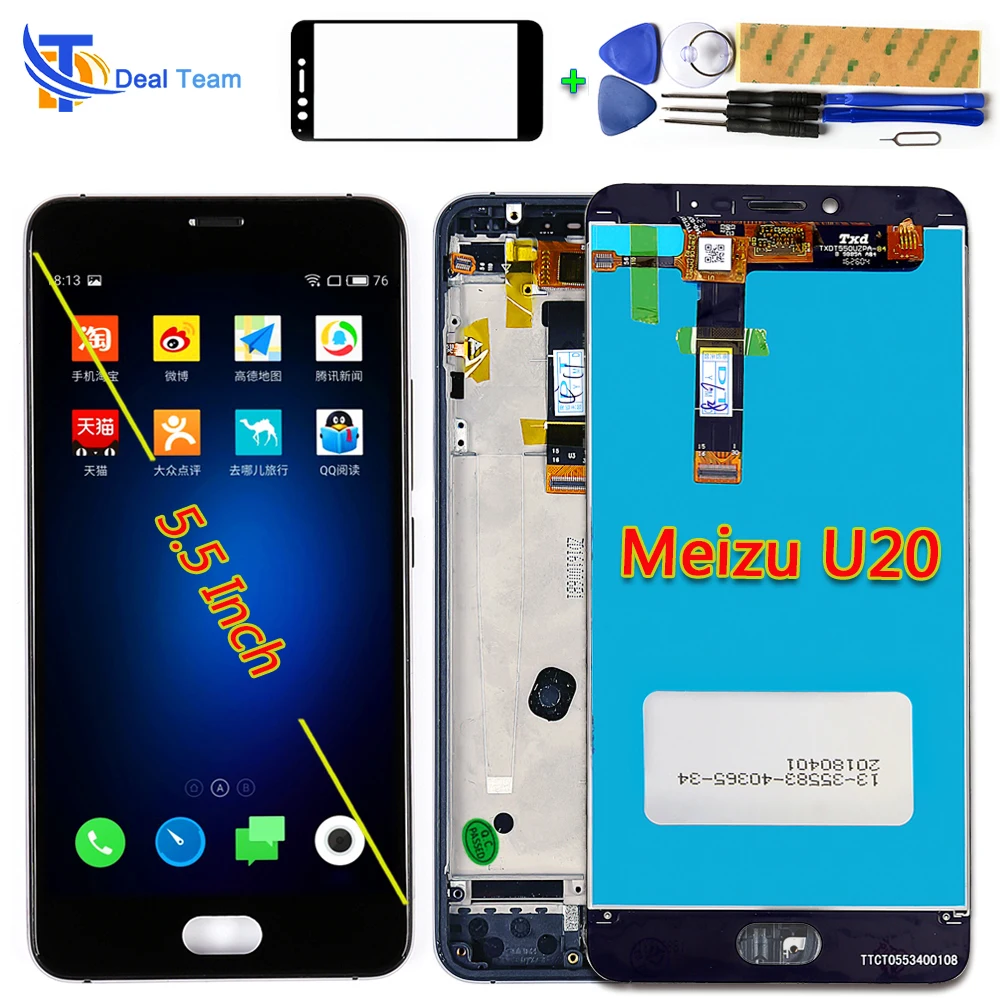 ЖК-дисплей 5 5-дюймовый для Meizu U20 кодирующий преобразователь сенсорного экрана в