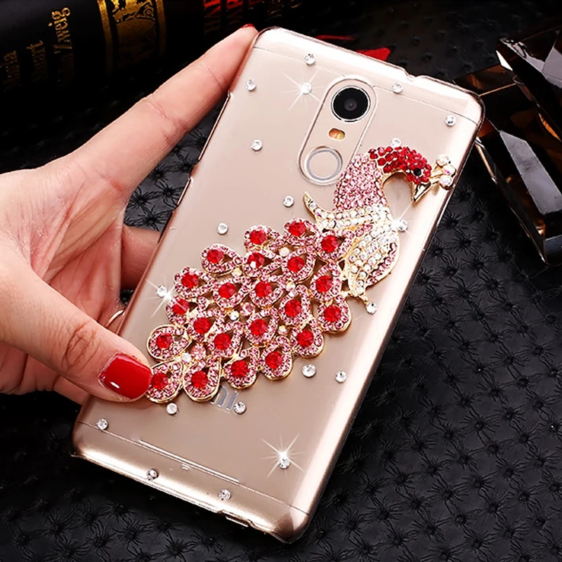 Для LG K8 2017 Чехлы Европейская версия 5 0 дюймов 3D Павлин горный хрусталь прозрачный