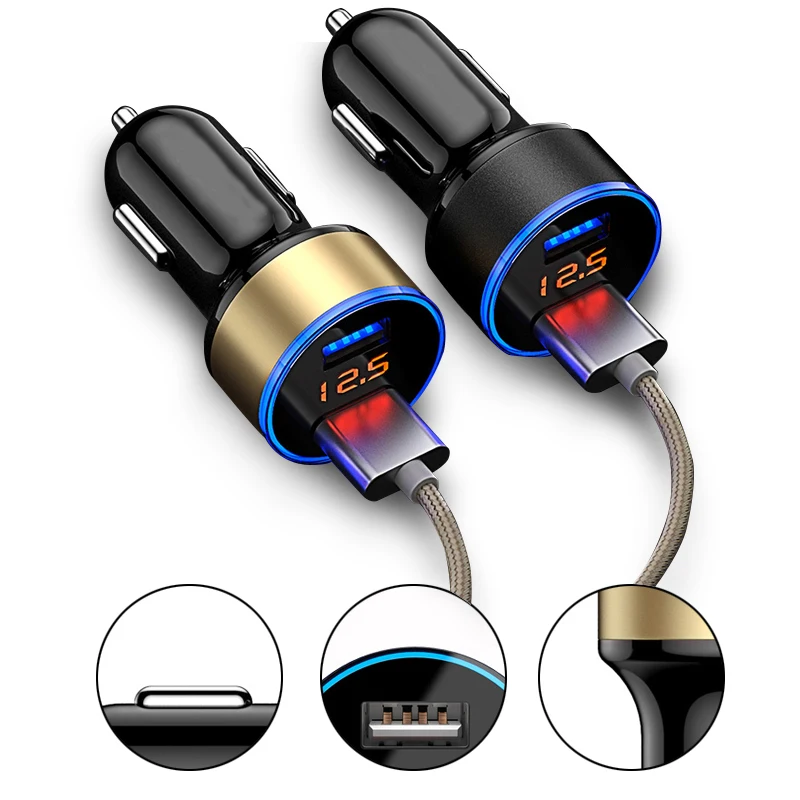 Автомобильное зарядное устройство 3 1 а с двумя USB портами универсальное