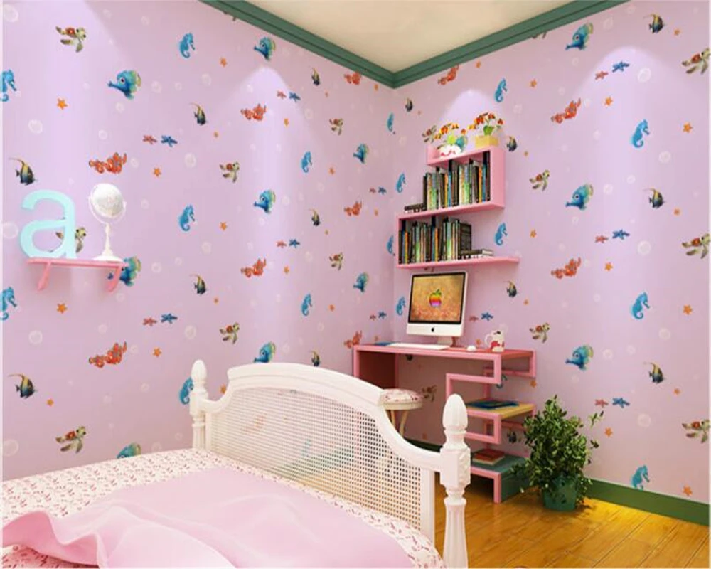 

beibehang Wallpaper wall 3d underwater world children's room wallpaper blue mediterranean wallpaper 3d on the wall papel mural
