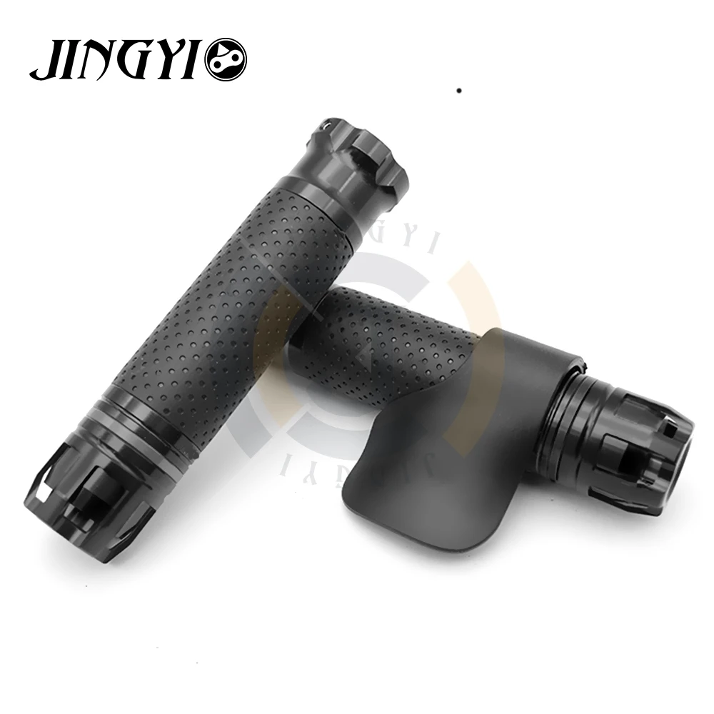 Черный Rubber Porous Motorcycle Handle grips Anti Vibration Universal Accessories for aprilia decal honda cb1000r bajaj dominar 400 - Цвет: Черный