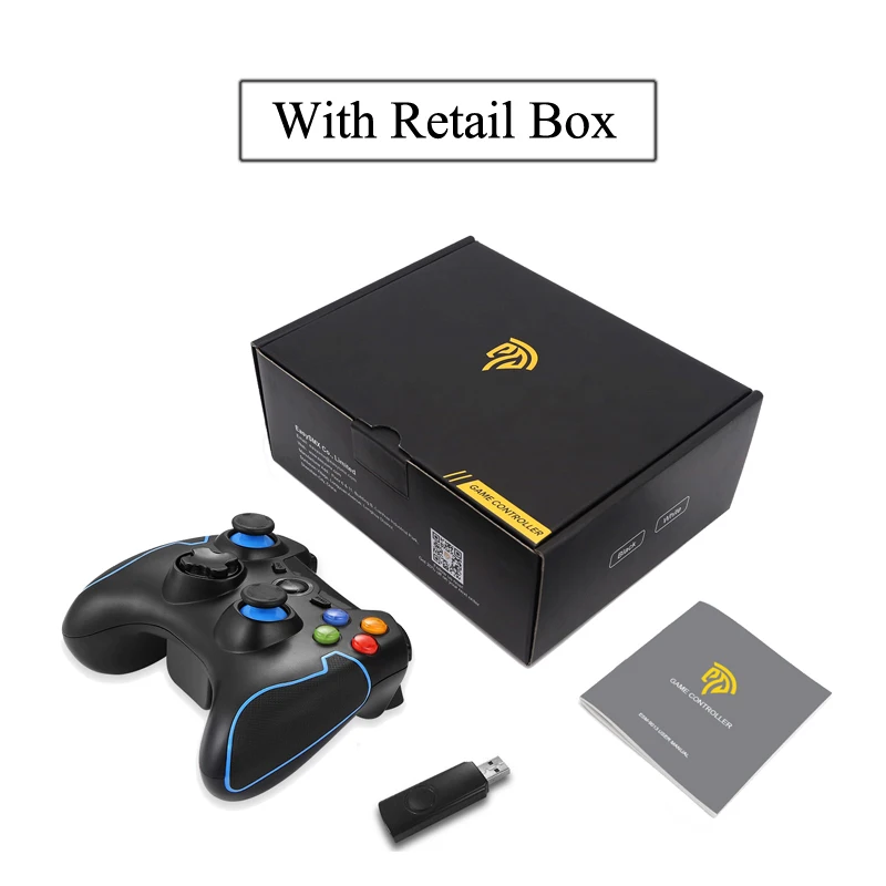 Blue Color with Box 2,4G беспроводной ESM-9013 геймпад игровой джойстик контроллер подходит для ПК Windows для PS3 tv Box Android смартфон - Цвет: Blue Color with Box