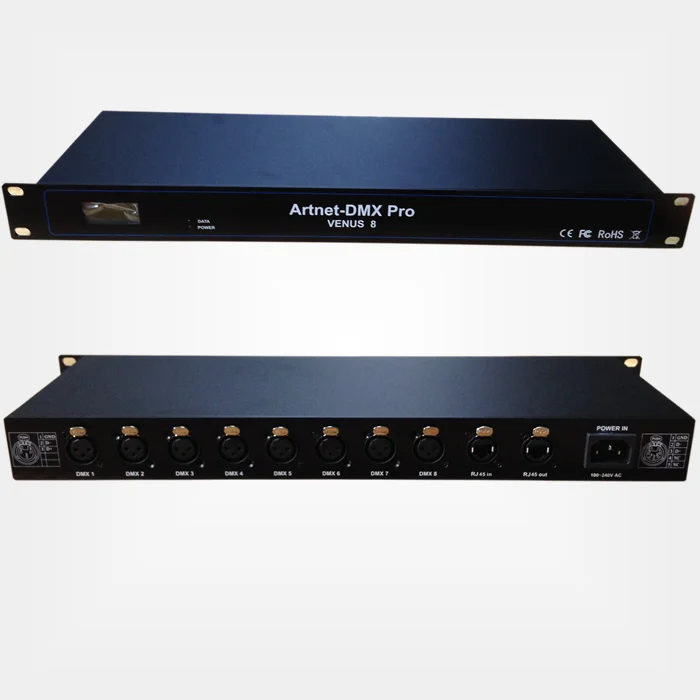 Artnet к DMX узлу VENUS8 Вход artnet Выход сигнала 8x512 DMX512 С RJ45 in out переключатель не нужен|rj45