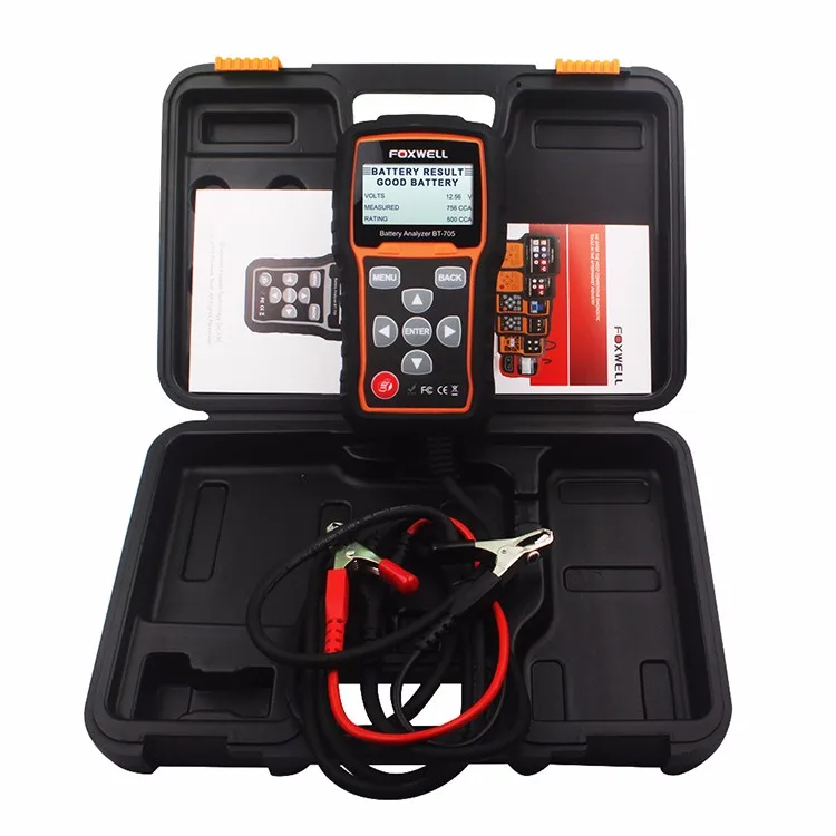 FOXWELL BT705 Авто 12 в 24 В тестер батареи анализатор проверка состояния батареи система запуска зарядки для AGM спиральные гелевые батареи