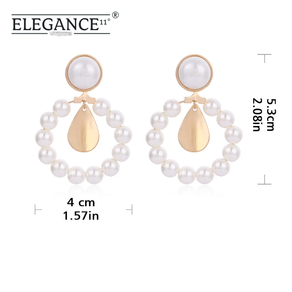 ELEGANCE11 жемчужные серьги круглые с подвесками для женщин ювелирные изделия