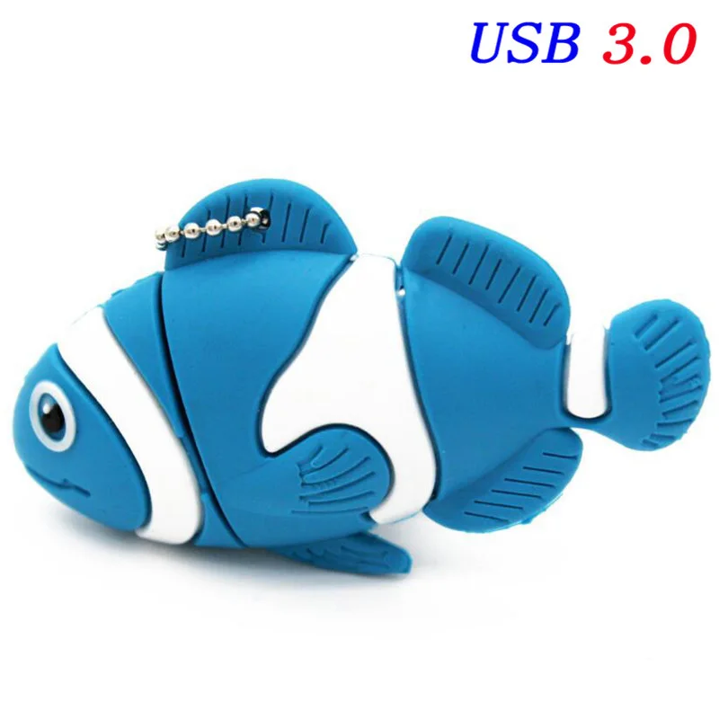 Blue JASTER USB 3,0 милый мультфильм животных рыбы Usb флэш-накопитель карта памяти, Флеш накопитель pendrive 4 ГБ 8 ГБ 16 ГБ 32 ГБ 64 ГБ u диск - Цвет: Blue