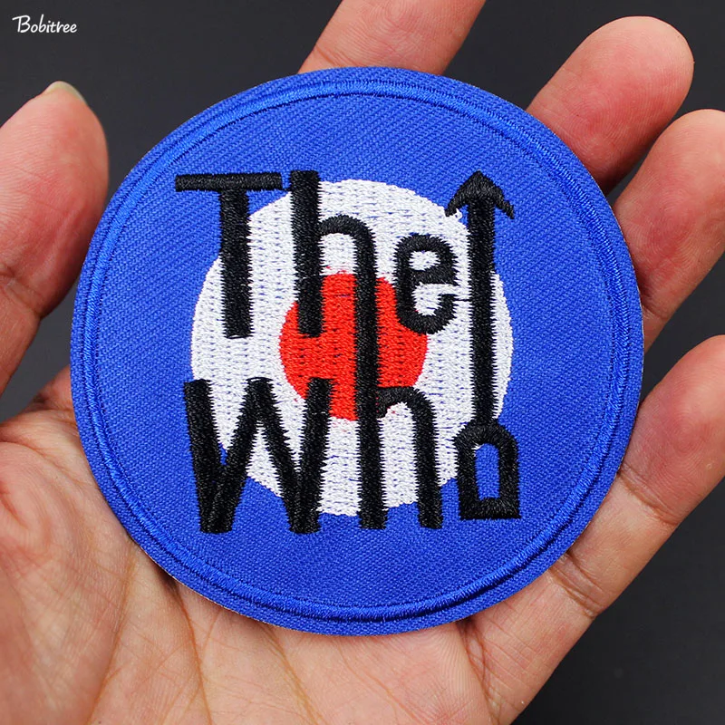 Синий значок размер 7,7*7,7 см The who Band нашивки железные для одежды куртка джинсы украшение вышитая аппликация