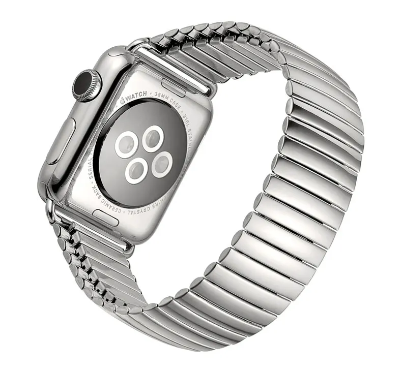 Эластичный ремешок из нержавеющей стали для apple watch band 42 мм/38 мм браслет металлический ремешок с адаптером разъем для iwatch 3/2/1