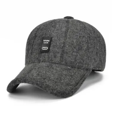 gray XdanqinX Snapback кепка зимняя мужская теплая шапка среднего возраста шерстяная Толстая бейсболка s с ушками регулируемый размер наушник Кепка для мужчин - Цвет: gray
