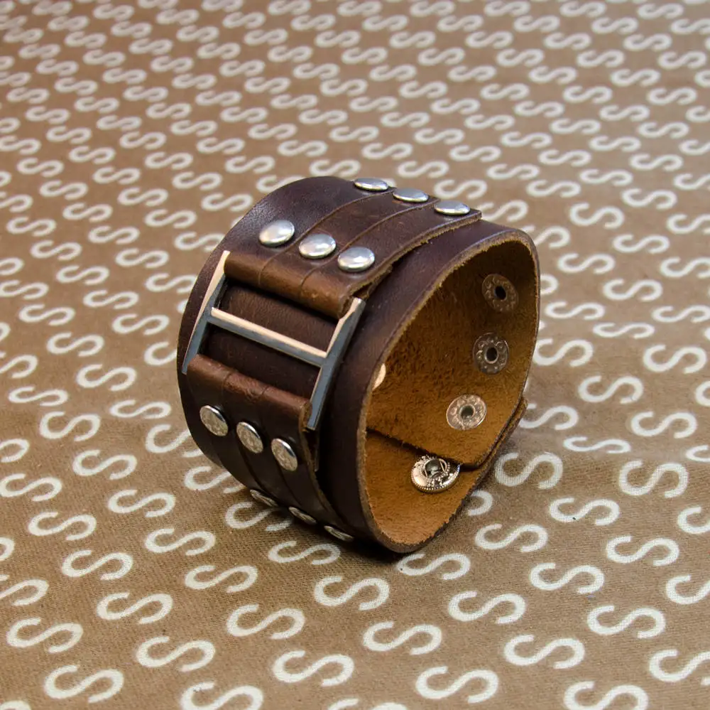 Unique Women Leather Bracelets Stud Wide Cuff Punk Gothic Rock Unisex Bangle Bracelet men jewelry CPB023 | Украшения и аксессуары
