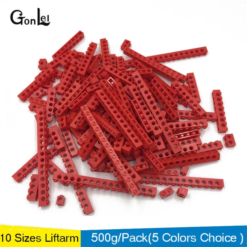 500 г/лот игрушка техника Liftarm часть MOC кирпич 1*1-1*16 с отверстиями дети Строительные