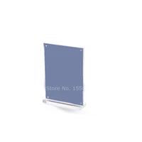 clear acrylic 180x100mm table sign display holder ad frame block brochure picture holder