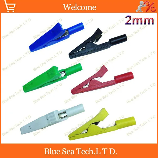 Зажим типа крокодил 41 мм с 2 банановым гнездом латунное Никелированное покрытие +