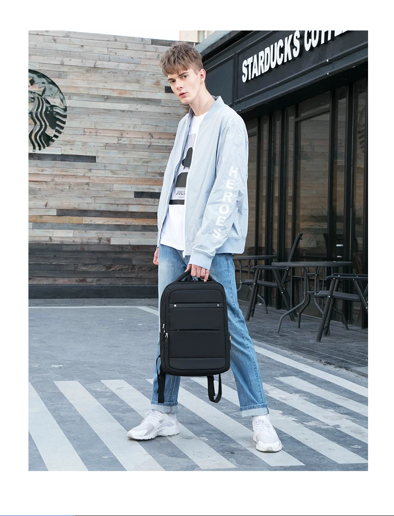 BISON DENIM Модные мужские рюкзаки 15 дюймов рюкзак для ноутбука подростка дорожные сумки Mochila Противоугонная школьная сумка N2744