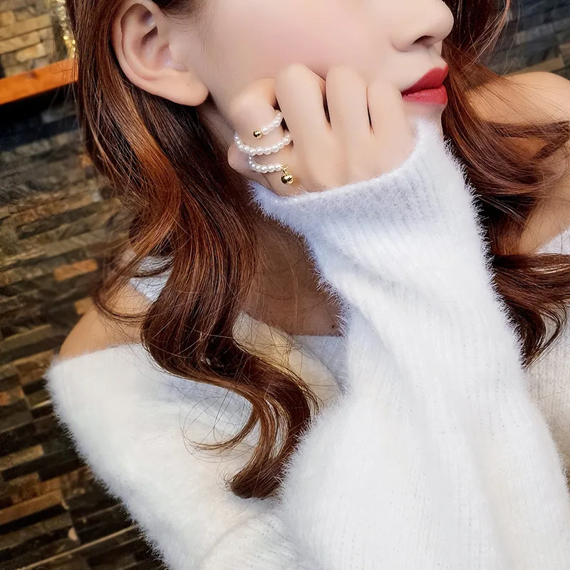 Shiny Side New Women's Fashion Brand Jewelry Elegant Pear Rings for Women Gift Wedding Bridal Open Adjustable Earrings | Украшения и