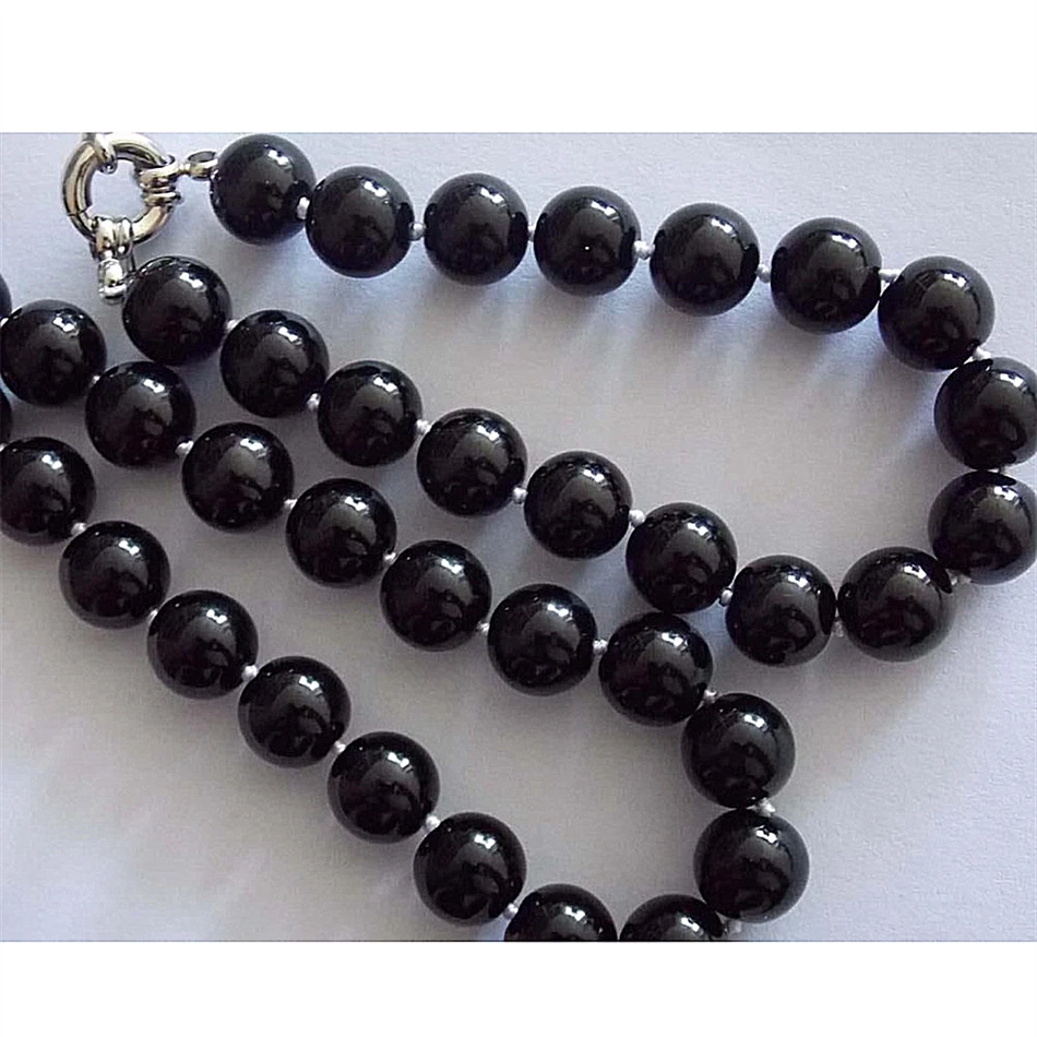 ГОРЯЧАЯ Красивый Черный Южная Shell Sea Pearl 10 мм Круглый loose бусы diy jewlry Ожерелье и