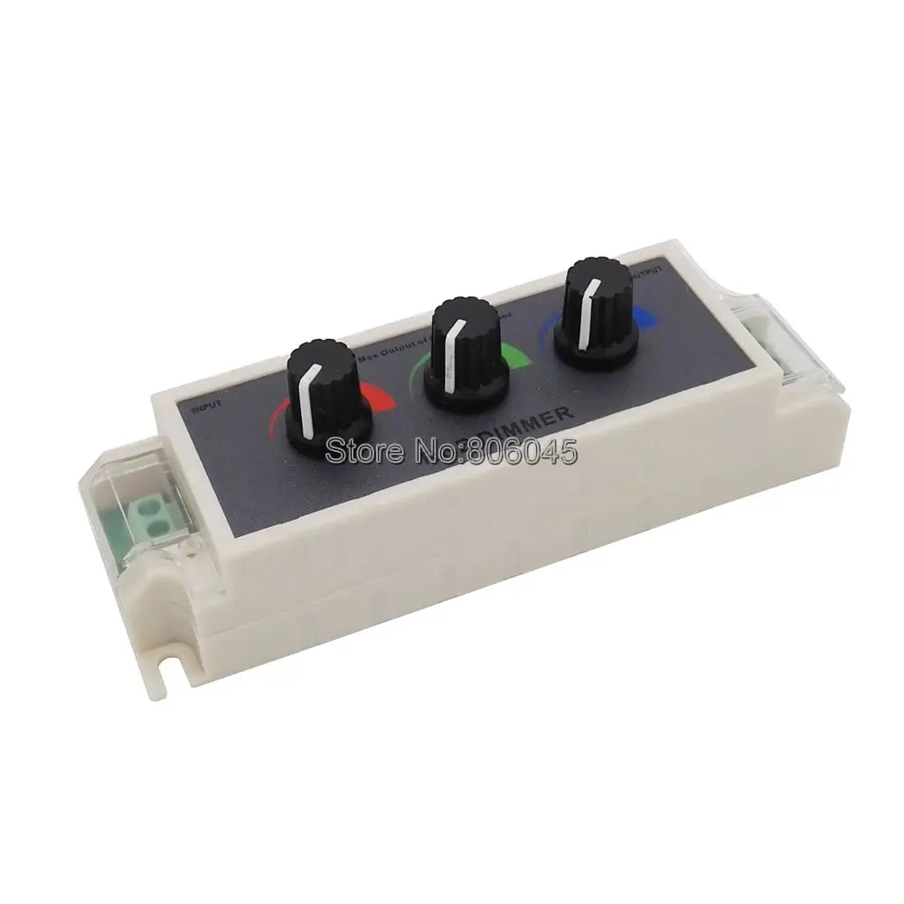 

Knob RGB Dimmer Stepless Dimming Controller Adjustment Red Green Blue Three way Switch For 2835 3528 5050 Led Strip DC12V 24V