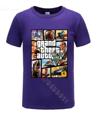 Популярная Игровая футболка 2019 Grand Theft Auto GTA Мужская с коротким рукавом уникальная