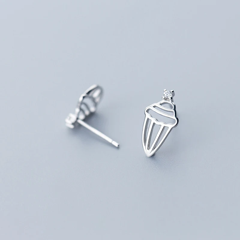 Женские серьги-гвоздики в форме сердца из стерлингового серебра 925 пробы