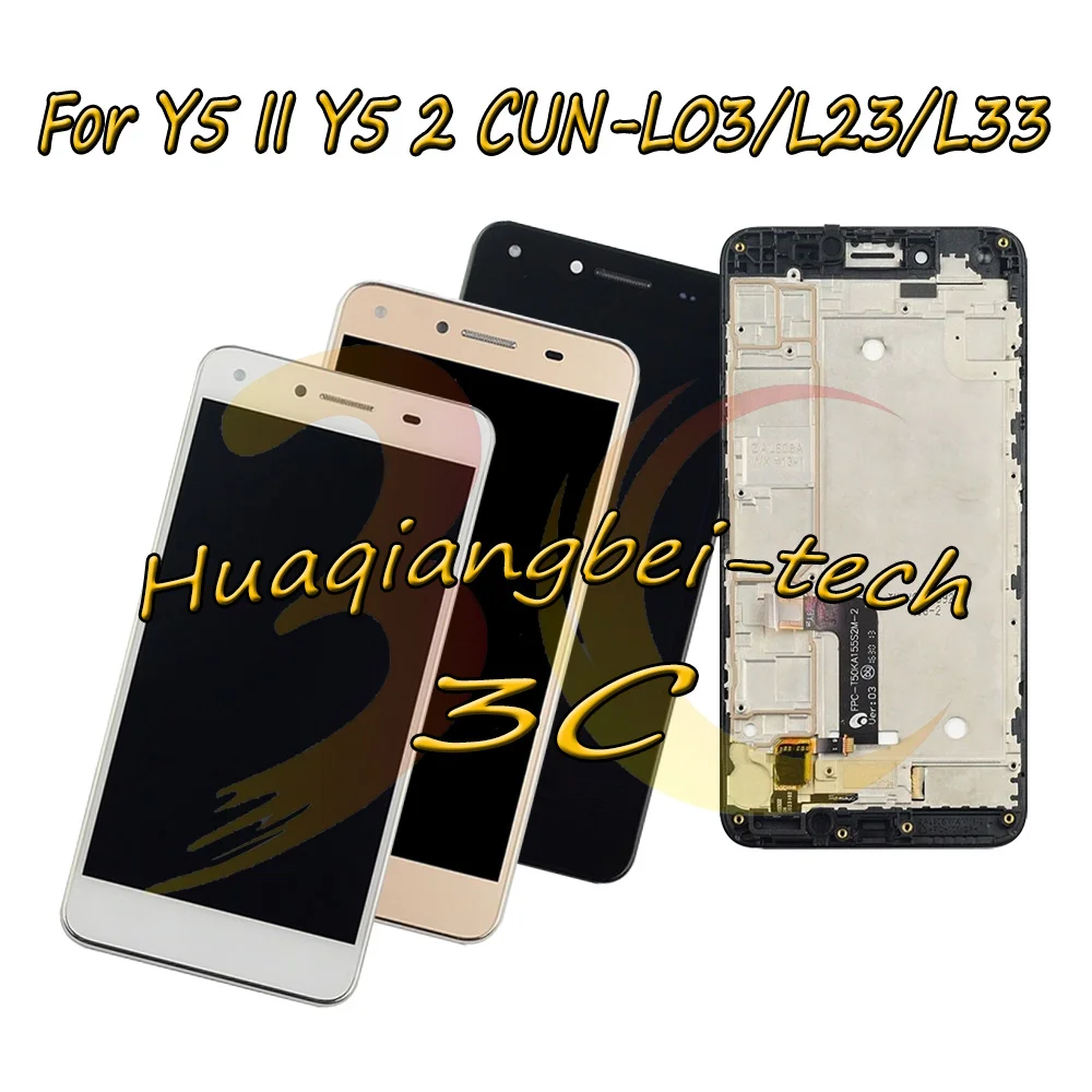 

5.0'' New For Huawei Y5 II Y5 2 LTE CUN-L03 CUN-L23 CUN-L33 CUN-U29 LCD DIsplay + Touch Screen Digitizer Assembly + Frame Cover