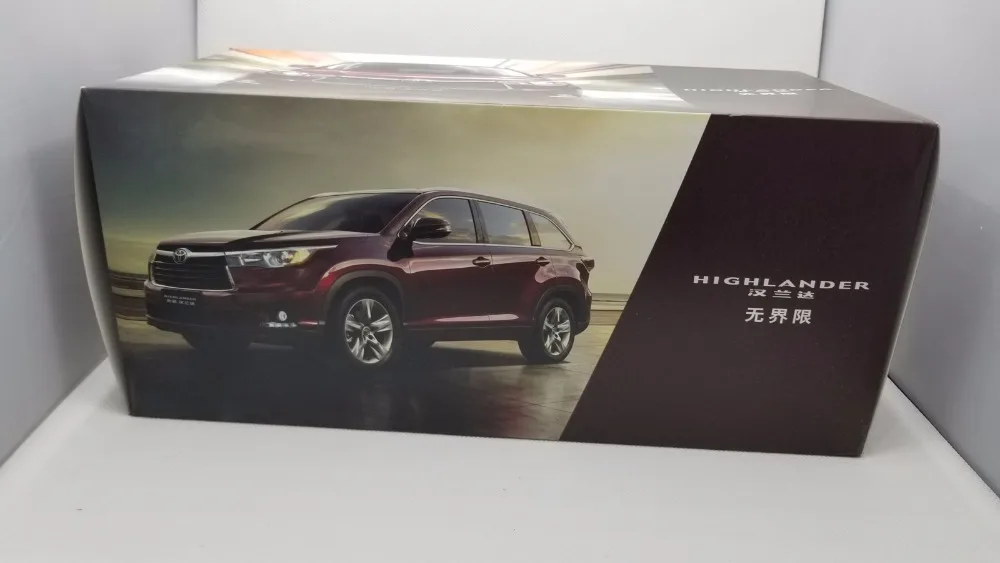 1:18 литая модель для Toyota Highlander Красный внедорожник сплав игрушечный автомобиль миниатюрная Коллекция подарков