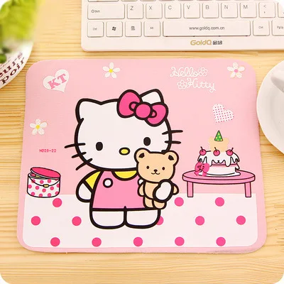Милый коврик для мыши ноутбука Hello Kitty розовый черный цвет оптовая цена|Коврики мышей| |