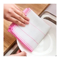 plus cotton fiber dish cloth kitchen cleaning wipes non oil absorbent water towel scouring pad