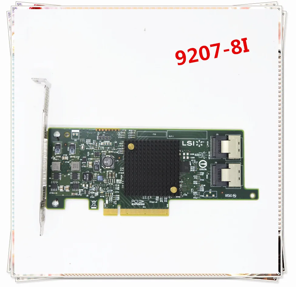 LSI SAS 9207 8I LSI00301 оригинальный 8 портовый HBA JBOD SFF8087 6 ГБ PCI E 3 0 X8 контроллер карты