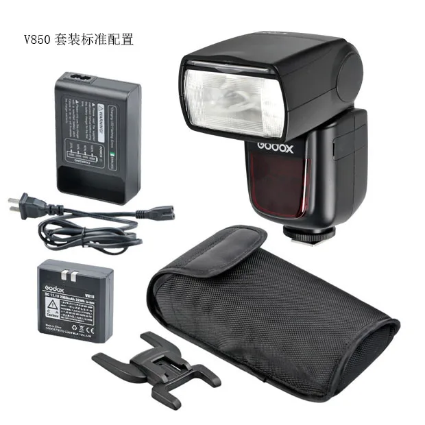 

Вспышка Godox V850 со сменным аккумулятором, фотовспышка Speedlite, вспышка с горячим башмаком, с автомобильным зарядным устройством для Canon, Nikon, SLR ...