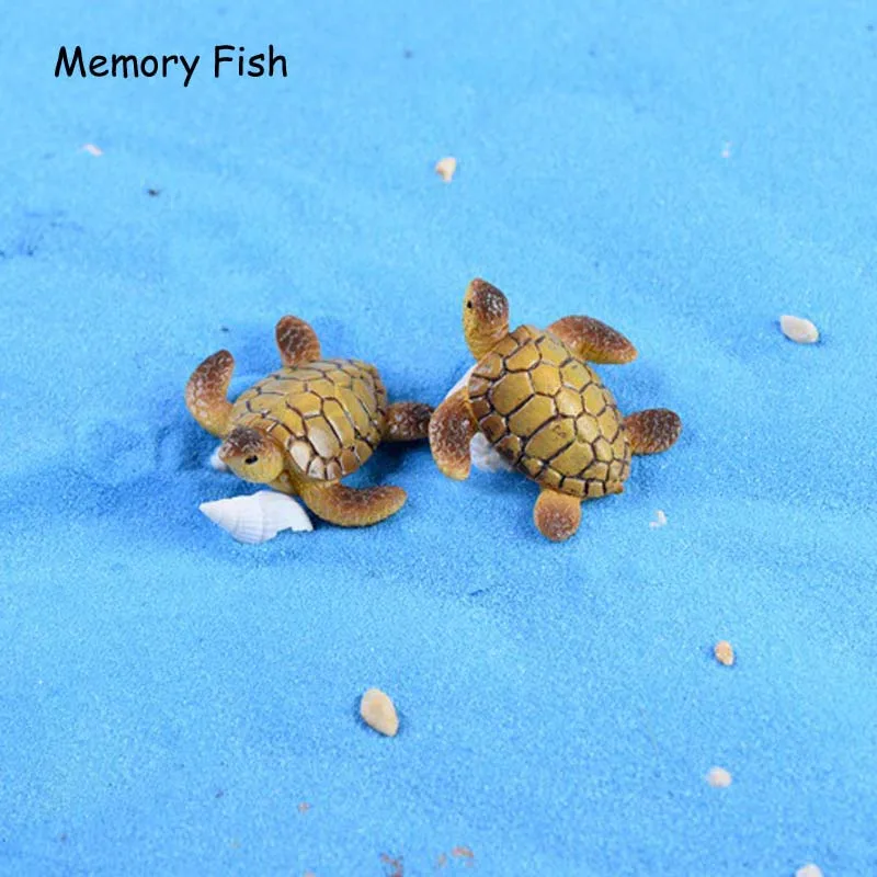 3 x 3.5cm Micro garden Decoration Cute Cartoon sea turtle 3D model Action Figures Toys gift DIY Aquarium accessories Ornaments | Игрушки и