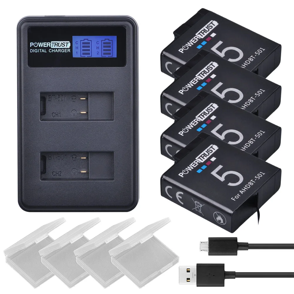 2 шт 1600mAh AHDBT-501 AHDBT501 AHDBT 501 батарея для Gopro Hero 5+ lcd двойное USB зарядное устройство для GoPro 5 Hero6/7/ батареи
