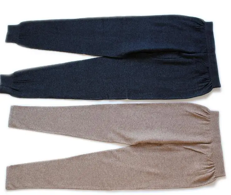 Высококачественные вязаные зимние теплые леггинсы из козьего кашемира