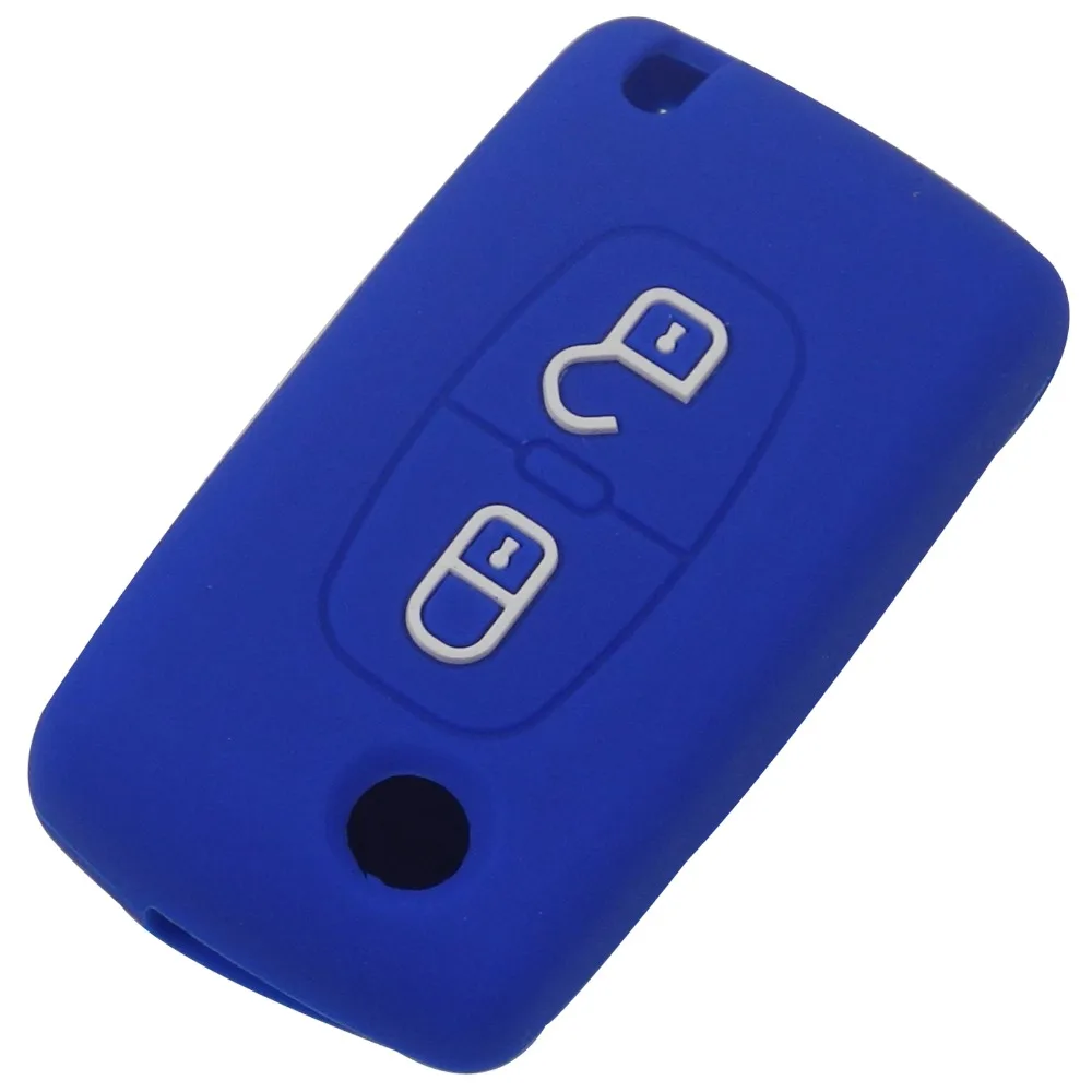 Флип Fob Складной Дистанционный силиконовый чехол для ключей Peugeot 306 407 807 Partner Citroen C2