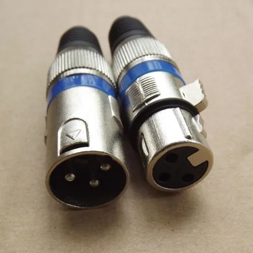 

20 шт. никелированный 3 pin XLR аудио кабель Разъем MIC Папа + гнездовой разъем