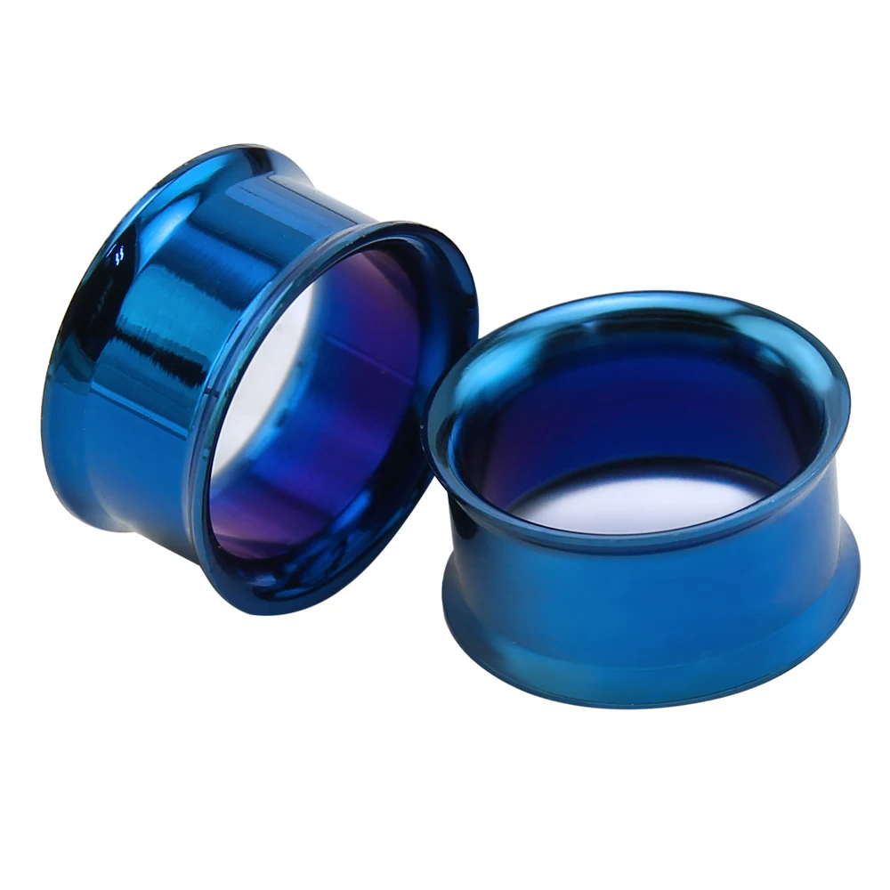 2Pcs Unisex Fashion Stainless Steel No Screw Double Flare Ear Plug 3-25mm Gauge Tunnel Body Piercing Jewelry Hollow Expander | Украшения и