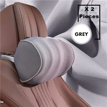 PurenLatex Универсальный 2 шт. автомобильный набор Подушка Автомобильная поддержка талии Авто память головка из вспененного материала отдых позвоночник защита Ортопедическая подушка - Цвет: Grey Headrest x2