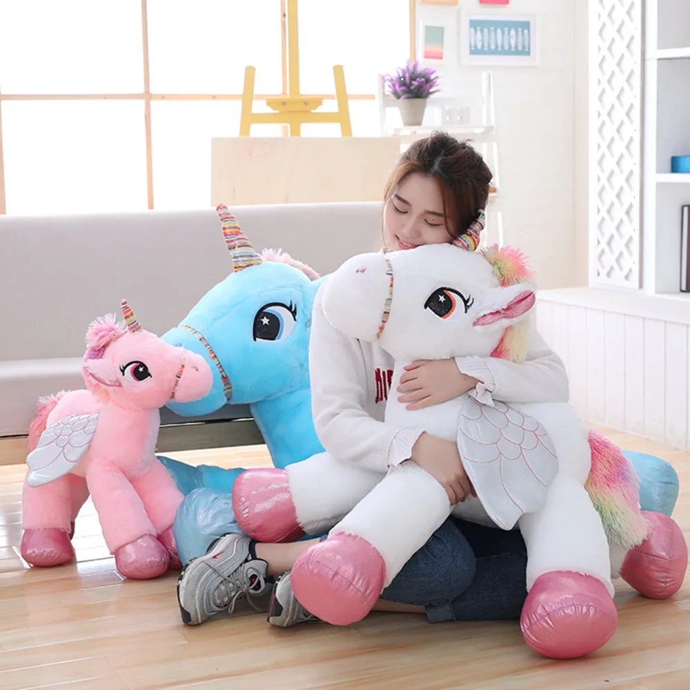 

1pc 50/60/90cm Kawaii Unicorn Plush Toys Giant Stuffed Animal Horse Toys for Children Soft Doll Home Decor Lovely Birthday Gift