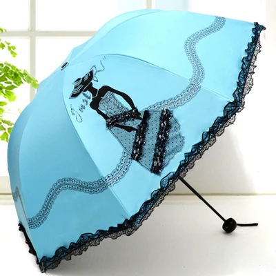 O MRIDEA Retro Sunny and Rainy Umbrella Lace Vintage Umbrella Rain Women Travel Business Wife Girlfriend Gift - Цвет: O