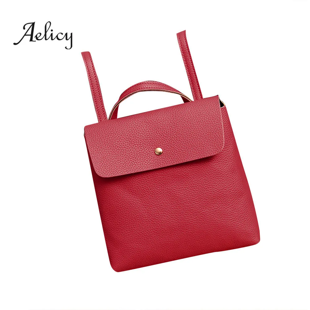 Женский кожаный портфель Aelicy школьный рюкзак на плечо дорожная сумка из