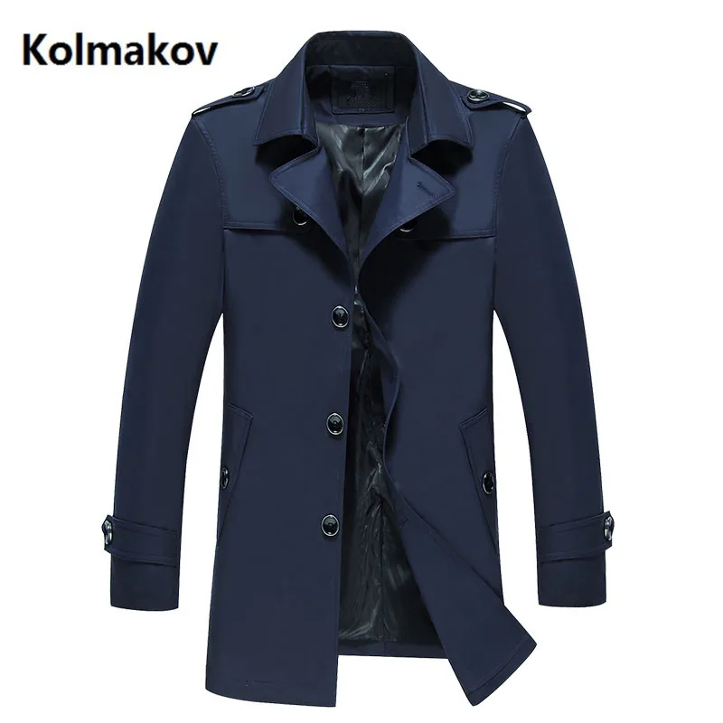 Мужской тренчкот kolmaov 2019 модные мужские куртки ветровка повседневный