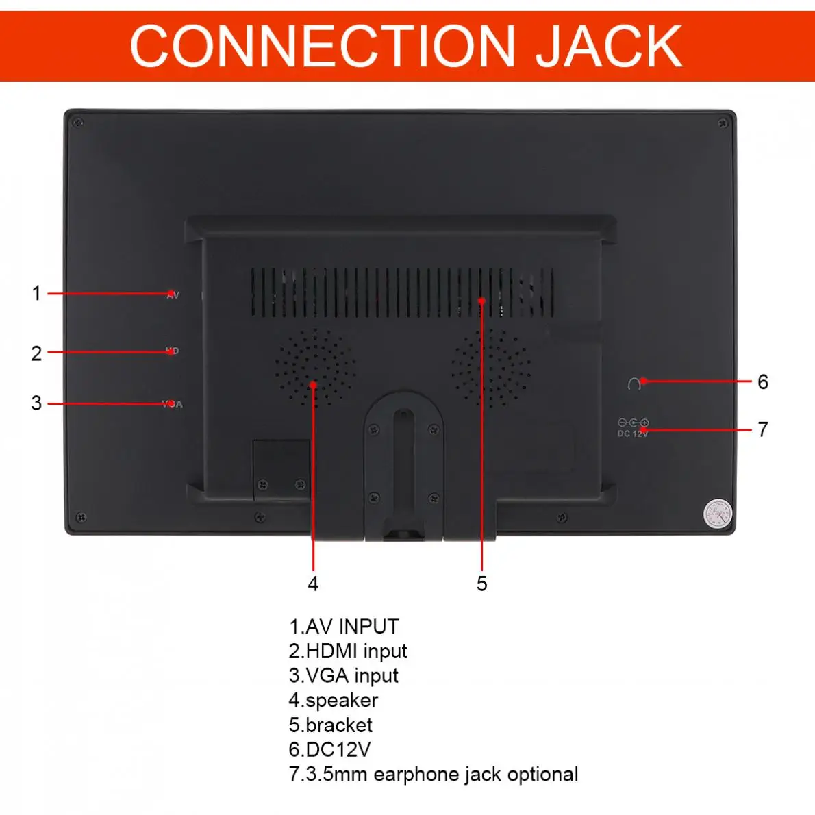 9 дюймов 16:9 HD 1024*600 TFT LCD монитор заднего вида автомобиля 2 видео вход DVD VCD