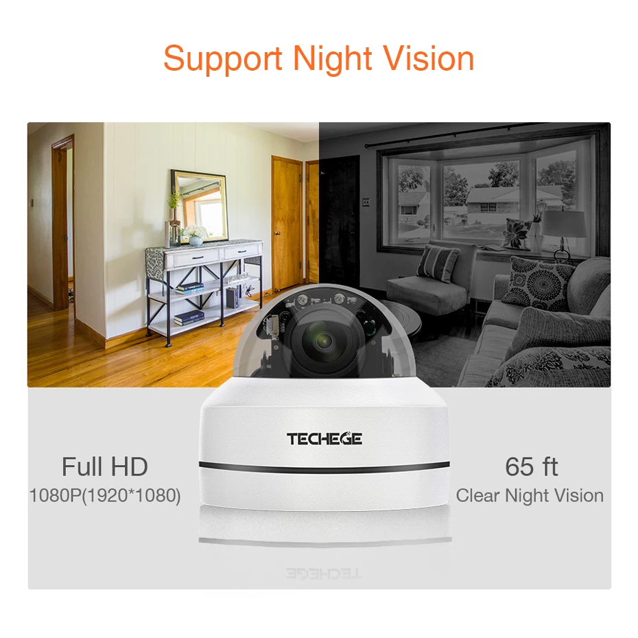 Techege HD 2MP PTZ IP CCTV камера безопасности POE 48 в мини панорамирование/наклон/зум 4X оптический зум скорость купольная камера слежения PTZ с поддержкой протокола ONVIF RTSP