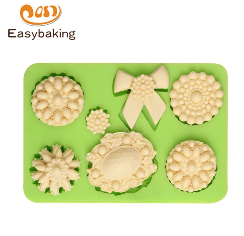 

Fondant силиконовая полимерная форма, драгоценность, брошь, алмазные инструменты для украшения свадебного торта, форма для кекса, трафарет для ...