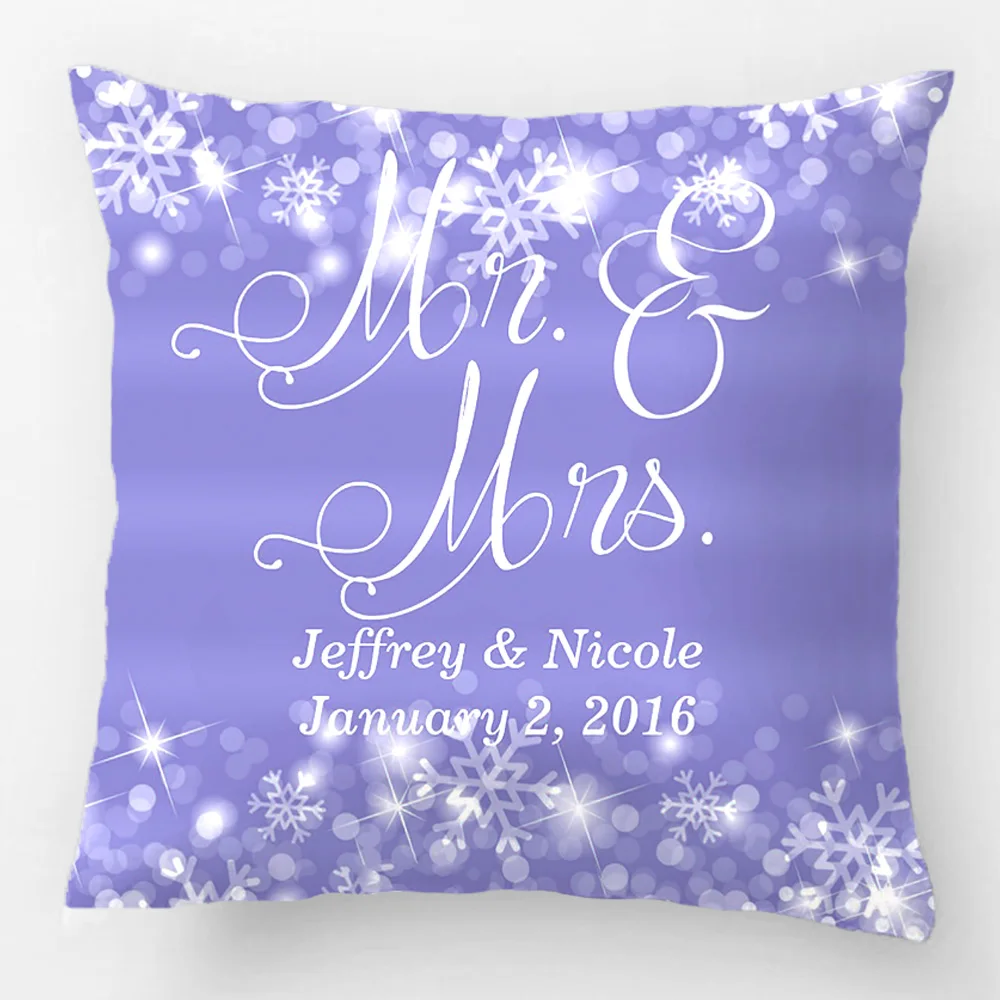 

Winter Confetti Snowflakes Personalized Wedding Decorative Cushion Cover Pillow Case Customize Gift By Lvsure For Car Pillowcase