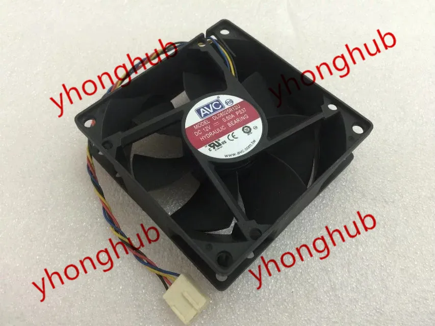 AVC DL08025R12U PS37 DC 12V 0.50A 80x80x25 мм Сервер вентилятор охлаждения 4 провода|square fan|server fandc fan